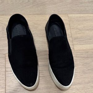 Vince Black Suede Women's Slip-On Loafers
